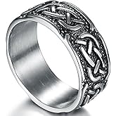 Jude Jewelers 9mm Vintage Stainless Steel Celtic Knot Ring Biker Cocktail Party