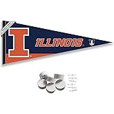 Illinois Fighting Illini Pennant Flag and Wall Tack Mount Pads
