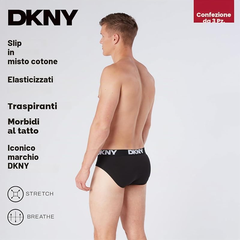 Uomo, Slip, Nero, Confezione da 3, Piccolo