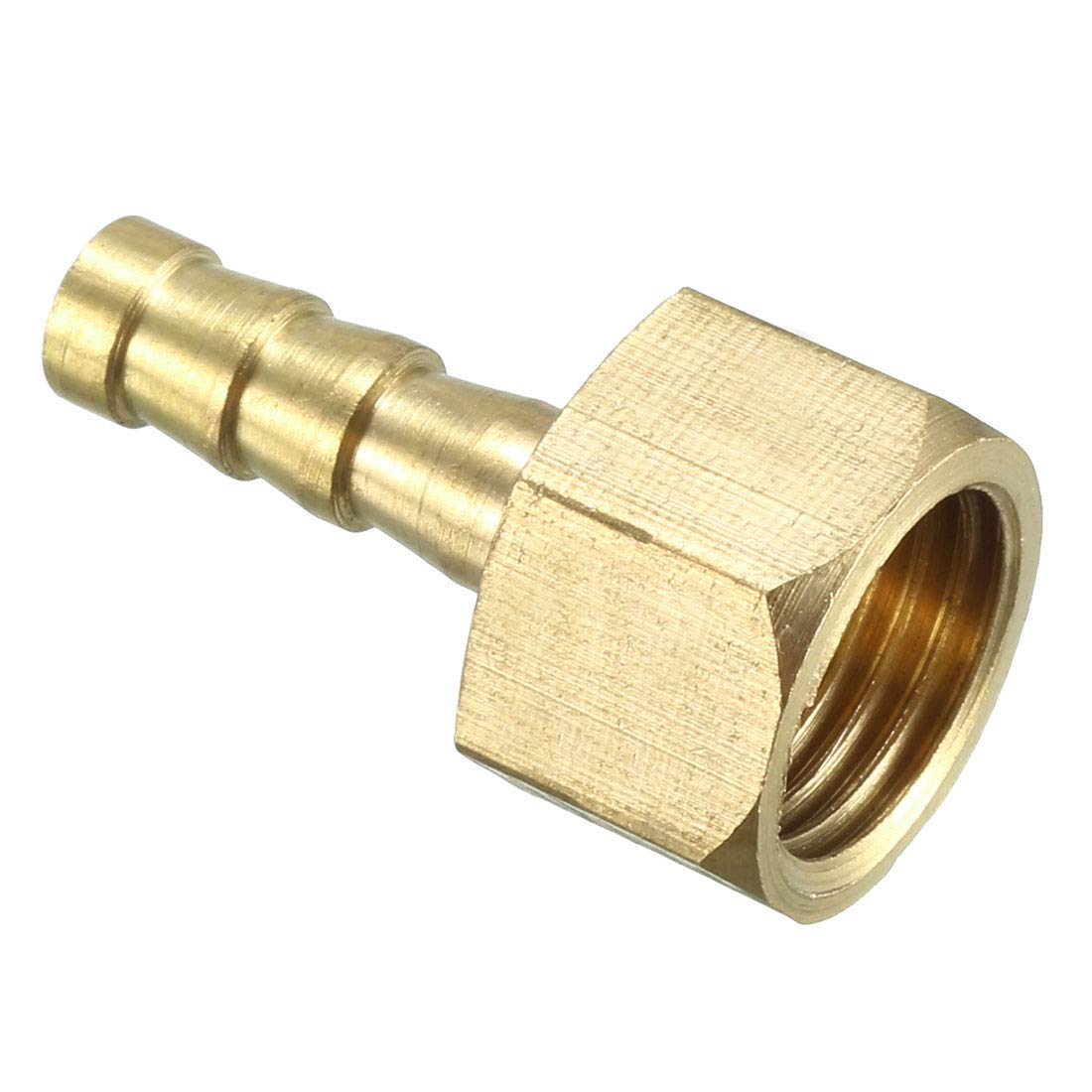sourcing map Brass Barb Hose Fitting Connector Adapter 6mm Barbed x G1/4 Female Pipe