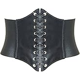 HANERDUN Lace-up Waspie Corset Belts for Women Elastic Waist Belt Tied Retro Wide Belt