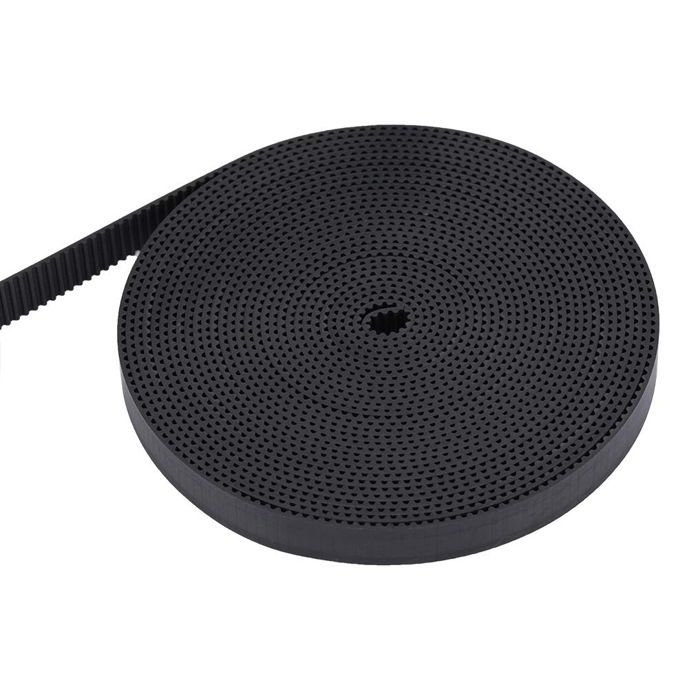 ASHATA 3D Printer Timing Belt,10mm Width 2GT Rubber Synchronous Timing Belt for 3D Printer,1M/ 2M/ 3M/ 5M/ 10M Toothed Belt GT2 3D Printer Timing Belt,Low Noise,High Wear Resistance (5m)