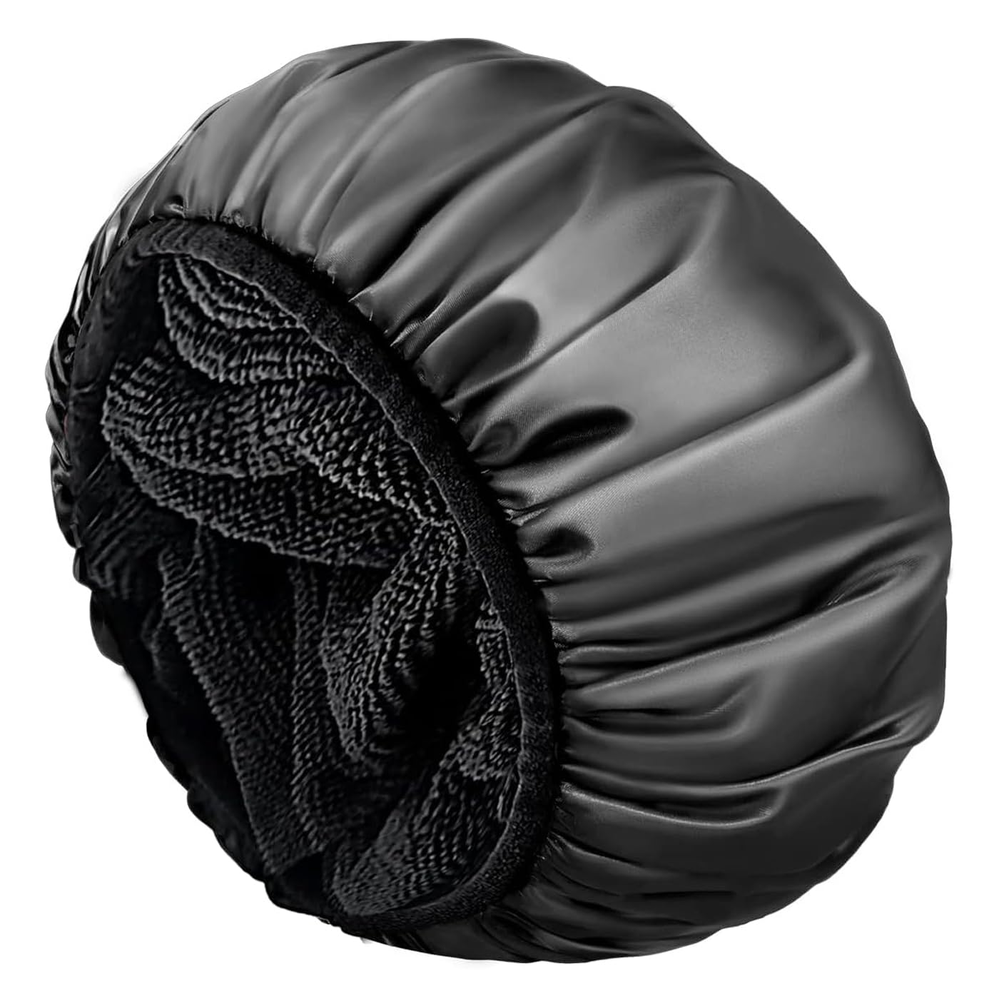 SSKHE Waterproof Shower Cap for Women, Extra Large Shower Caps for Long Hair, Reusable, Double Layer, Silky Satin Hair Cap, Hair Protection for Bathing, Shower Hat, Durable & Comfortable