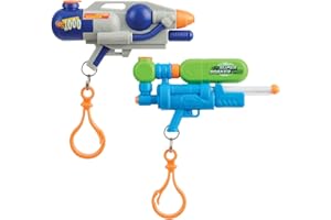 NERF Super Soaker Nano Soakers with Keychain – 2 Pack Mini Water Blasters with 18 Ft Range for Big Battles