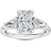 Houston Diamond District 1 to 7 Carat Radiant,Shield Cut LAB GROWN Diamond Three Stone Engagement Ring (Color D-E Clarity VS1-VS2)