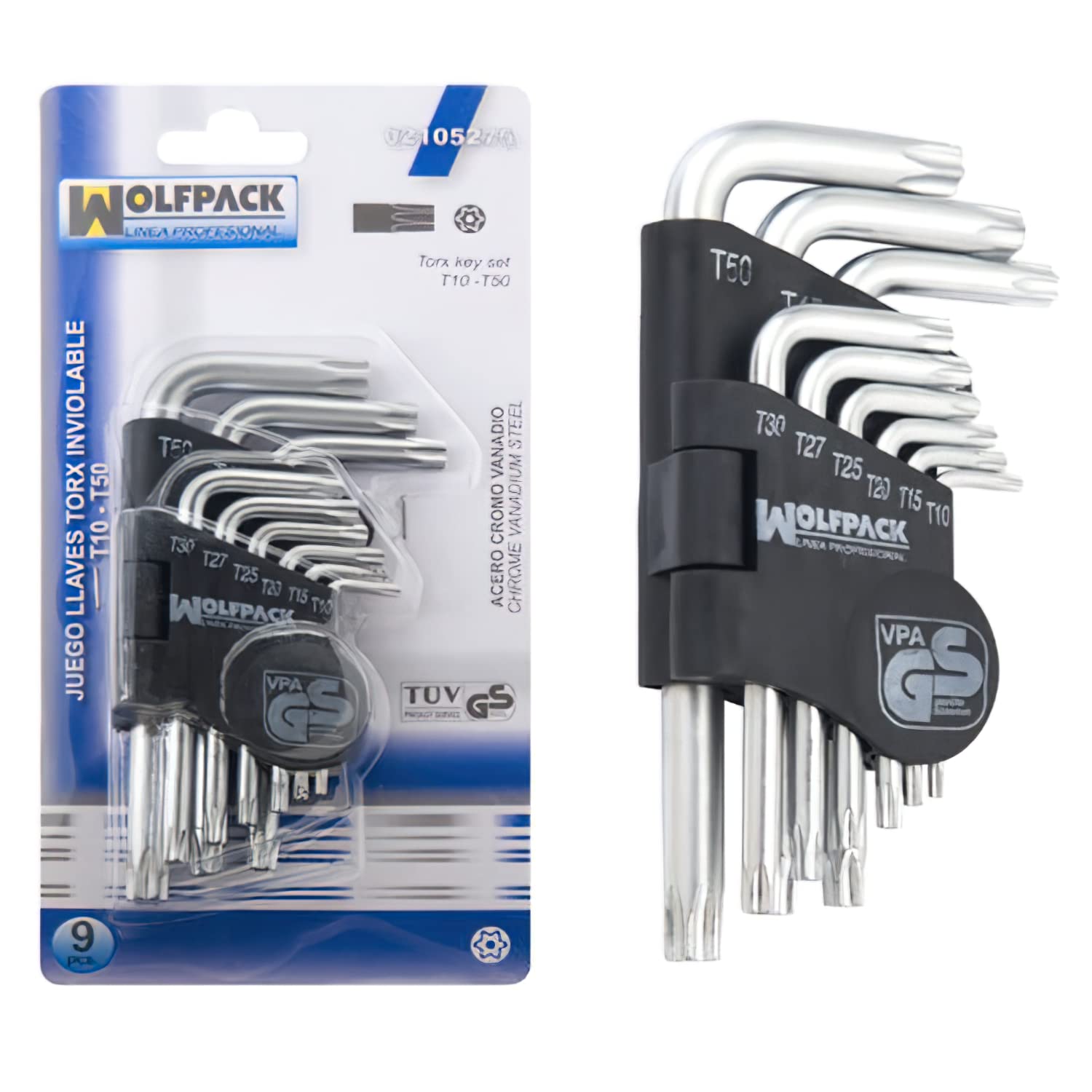 WOLFPACK LINEA PROFESIONAL 2105270 Torx Key Set L 9 Pieces Inviolable