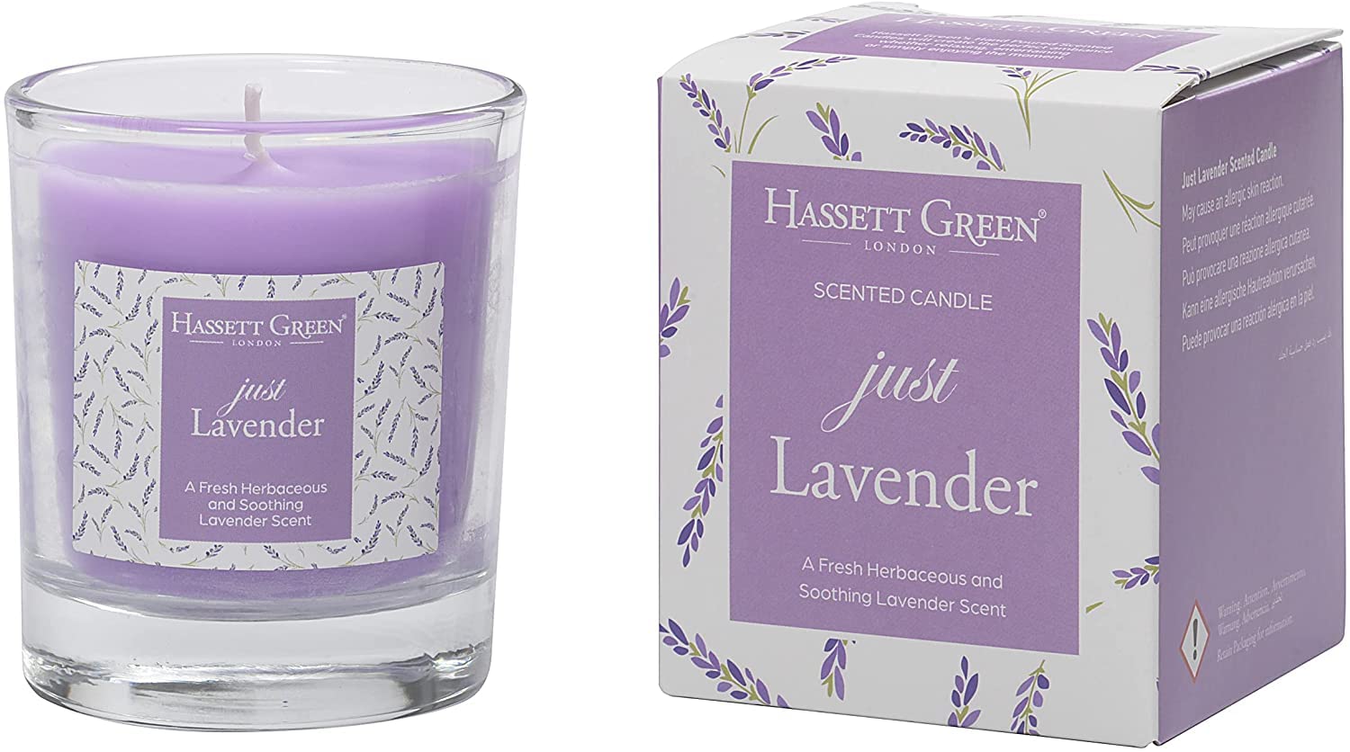 Hassett Green London - Just Lavender Scented Candle in a Glass Tumbler, 150g Boxed
