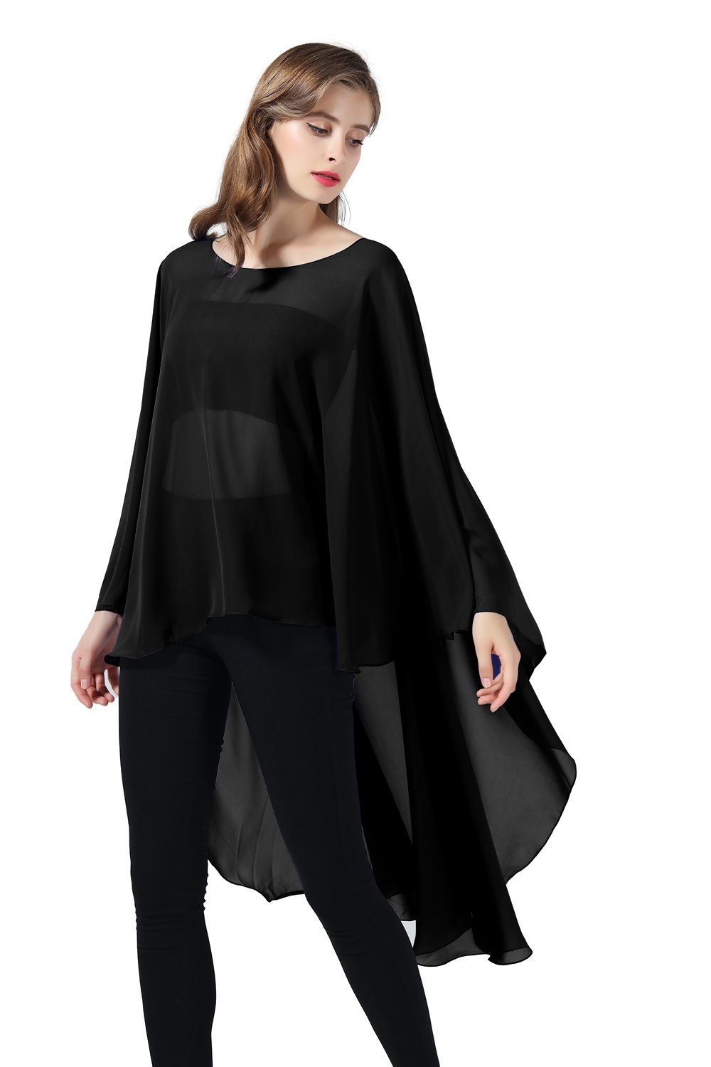 sheer chiffon cape
