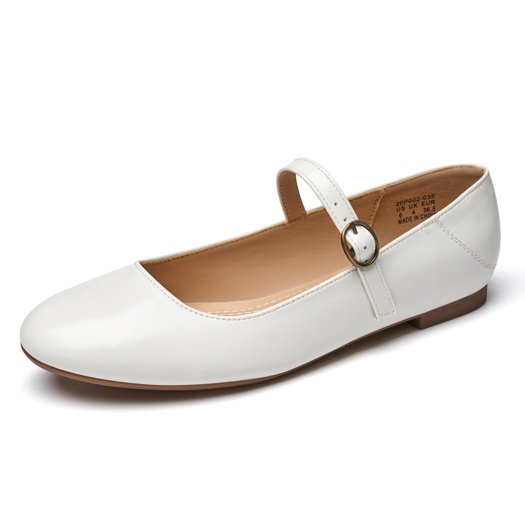 Photo 1 of Rekayla Women's Mary Jane Shoes Comfortable Slip on Round Toe Ballet Flats White Size 10
