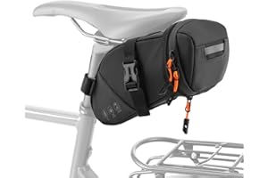 TLPCRKI Bike Bag,Water-Resistant Bicycle Bag,Expandable Capacity Cycling Under Seat Pouch 1.5-2l,Bike Seat Bag for Mountain Road Bikes and Commuter(COLOR:black)