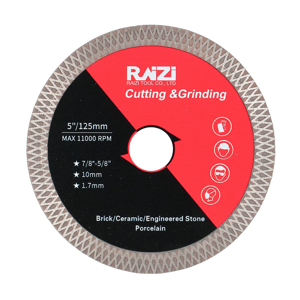 Raizi 125mm Diamond Tile Cutting Blade for Cutting Grinding Ceramic Tile Granite Marble Stone Double Sided Cut Disc