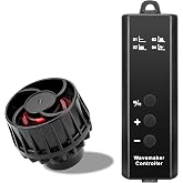 JEREPET Mini 1050GPH DC12V Aquarium Wave Maker with Controller | Nano 6W Powerhead with Magnetic Mounting, small Wavemaker for 10 to 50 Gallon thickness up to 8mm(1/4") Tank