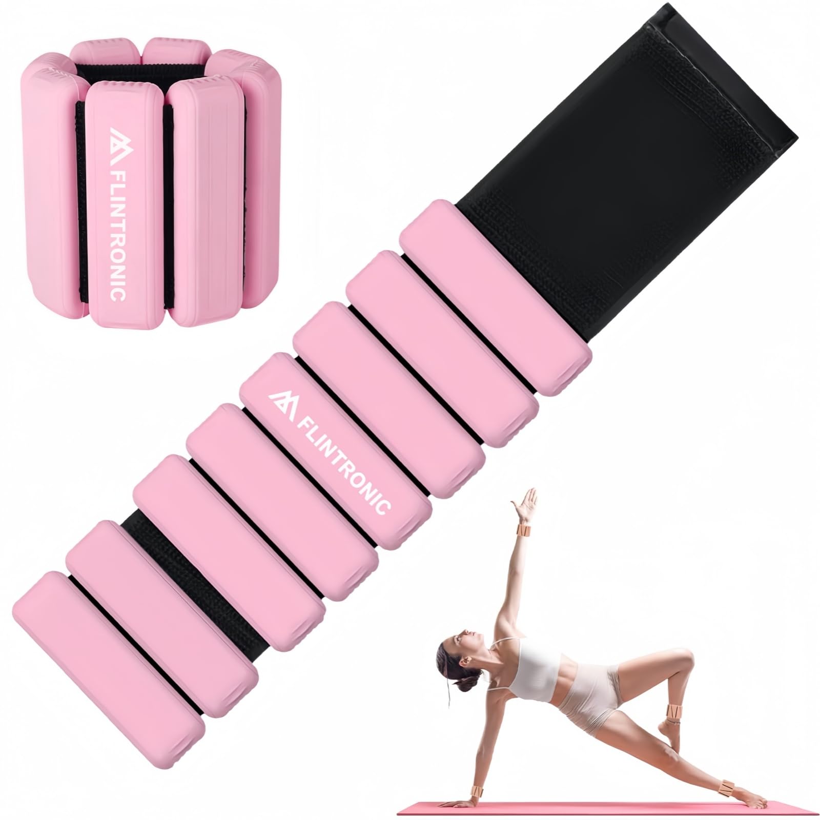 flintronic Adjustable Wrist Weights, 2PCS (1lb Each) Ankle Weights Set, Wearable Wrist & Ankle Weights Bracelet, Fitness Leg Weights for Women Men, for Running Walking Aerobics Yoga Pilates