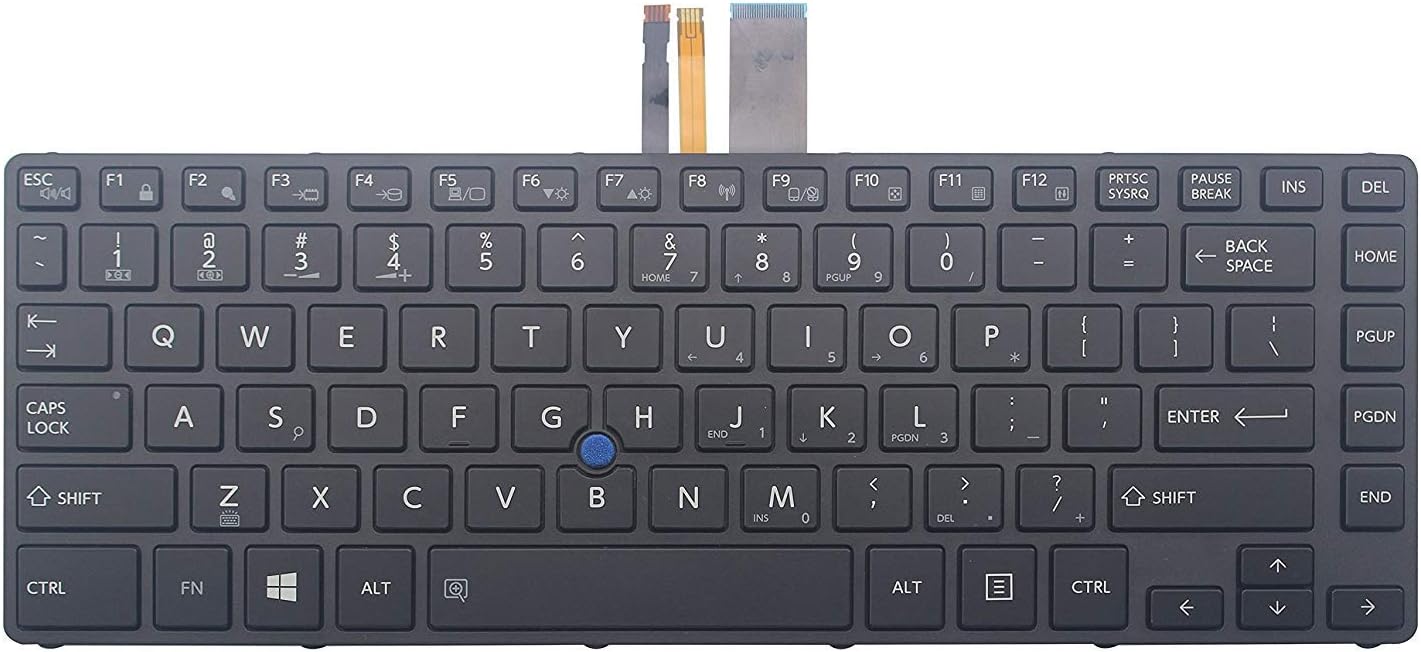 KENAN Laptop Backlit Keyboard for Toshiba Tecra A40-C A40-C-141 A40-C-151 A40-C-18Q A40-C-18R, US Layout Compatible with UK
