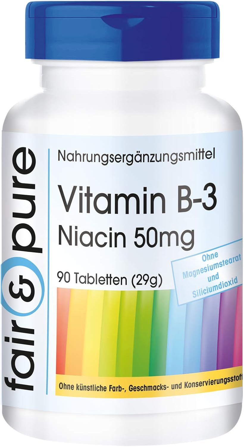 Vitamine B3 niacine 50mg nicotinamide végan 90 comprimés Amazon