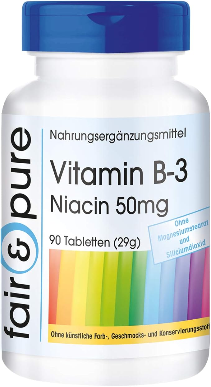 Vitamine B3 niacine 50mg nicotinamide végan 90 comprimés Amazon