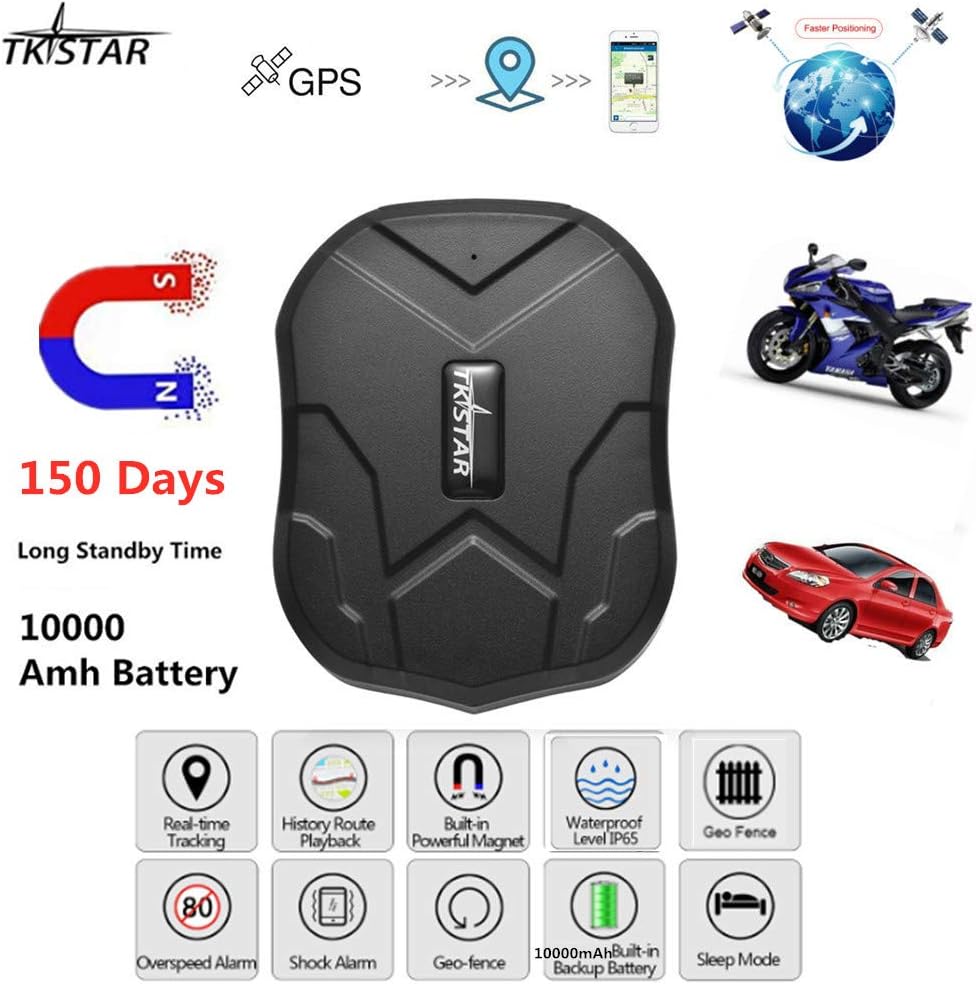 Vehicle GPS Tracker,TKSTAR Strong Magnetic GPS Tracker, 150 Days Long Standby GPS, Vehicle Tracker Real Time Monitoring System, Waterproof GPS Locator, Anti Lost GPS Tracking Device with Free APP