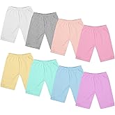 Boyiee 8 Pack Girls Toddlers Bike Shorts Knee Length Shorts Gymnastics Yoga Shorts Safety Active Under Dress Shorts