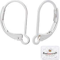 Sterling Silver Leverback Earring Findings - 8Pcs 925 Silver Ear Wires For DIY Jewelry