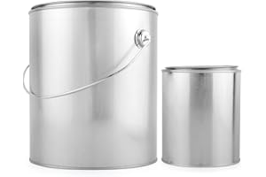 Cornucopia Brands 1 Gallon Empty Paint Can + 1 Quart Empty Paint Can (Combo - Pack of 2) Unlined Metal Cans w/Lids
