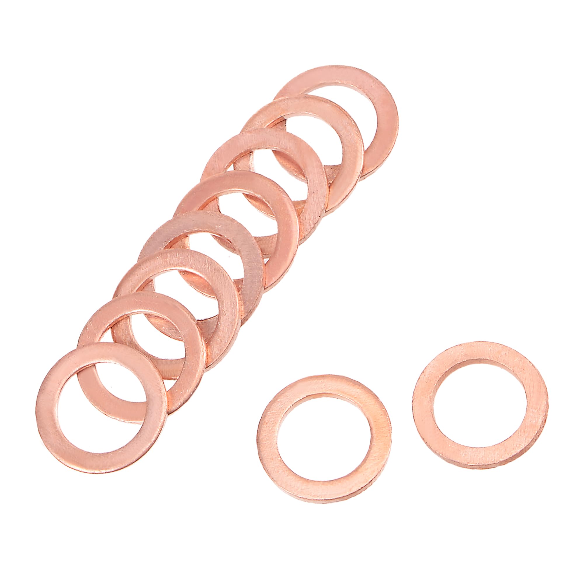 A ABSOPRO Copper Washer M8 x 12mm x 1mm Flat Sealing Gasket Ring (Set of 50)