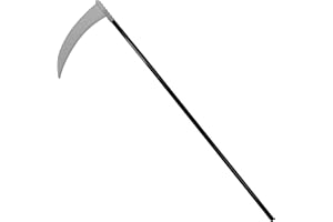 Skeleteen Grey Death Scythe Staff - Grim Reaper Death Halloween Costume Accessories Weapon Scythe Prop