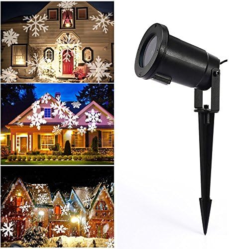 Malivent Christmas Snowflake Projector Light, Waterproof Landscape Snowflake Spotlight for Indoor Outdoor Halloween, Xmas, Holiday, Party, New Year Decoration