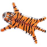 ZSCYD-yingda1992 Fun Tiger Bath Mat Cartoon Animals Rugs Orange 25.6x38.6in | Cute Tiger Shape Bathroom Rug, Soft Microfiber, Absorbent Mat for Bedroom Kitchen, TPR Non-Slip Backing, Machine Washable