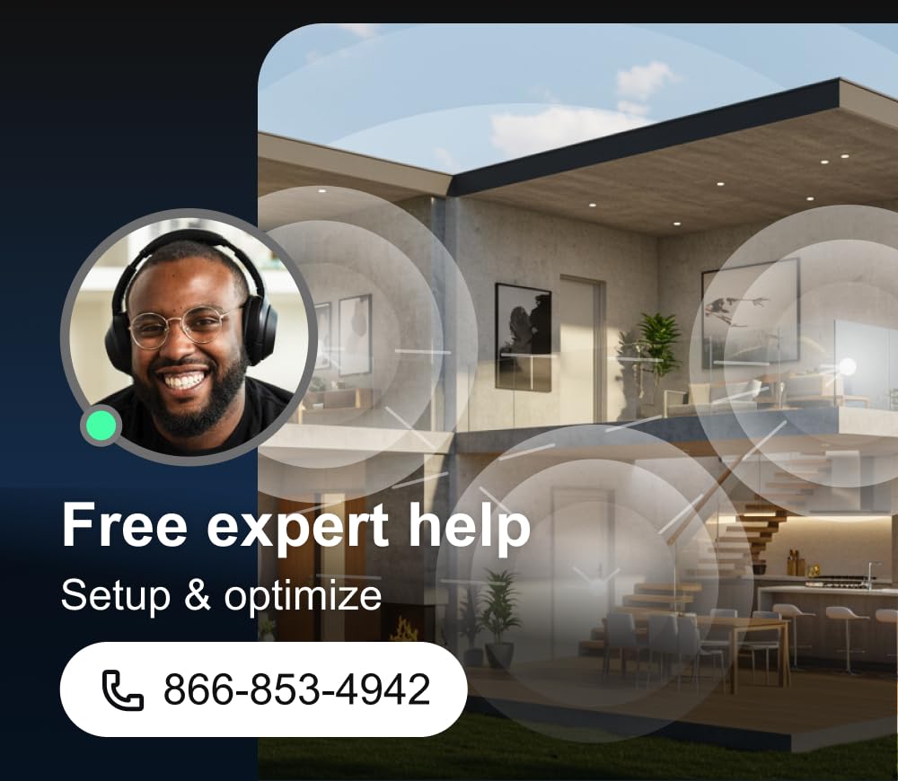 NETGEAR Orbi 970 Series Quad-Band WiFi 7 Router (RBE971S), Security Features, Covers 3,300 sq. ft., 200 Devices, 10 Gig Internet Port, Expandable Mesh System, BE27000 27.0 Gbps – Free Expert Help