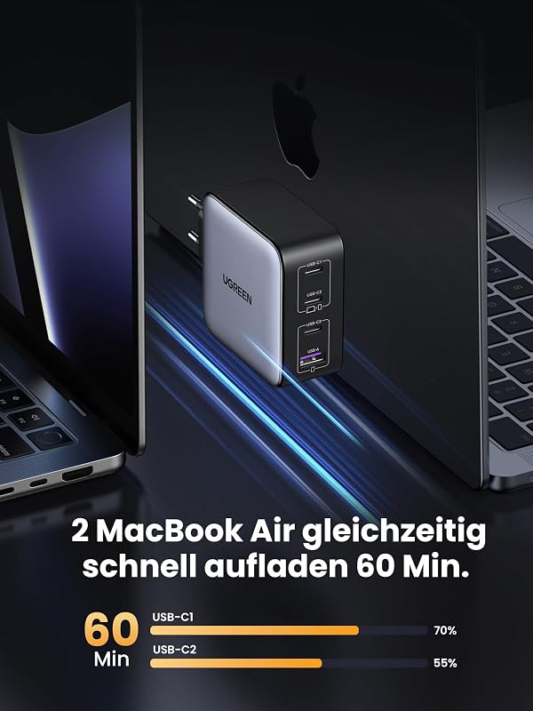 Nexode 100W USB C Ladegerät, 4 Ports, GaN Netzteil, Laptop Charger