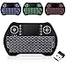 Wireless Keyboard with Backlight,Mini Remote Keyboard with LED Backlit 2.4GHz Portable Rechargable Keyboard with Touchpad Mouse for Android TV Box,PC,PAD,Xbox