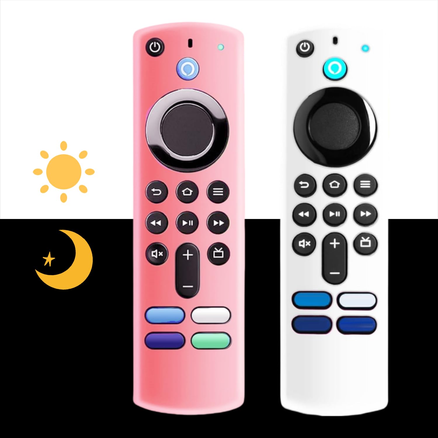 [2 Pack] Remote Cover Compatible with 3rd Gen Voice Remote, Anti Slip Silicone Protective Case Cover with Lanyard — image 1