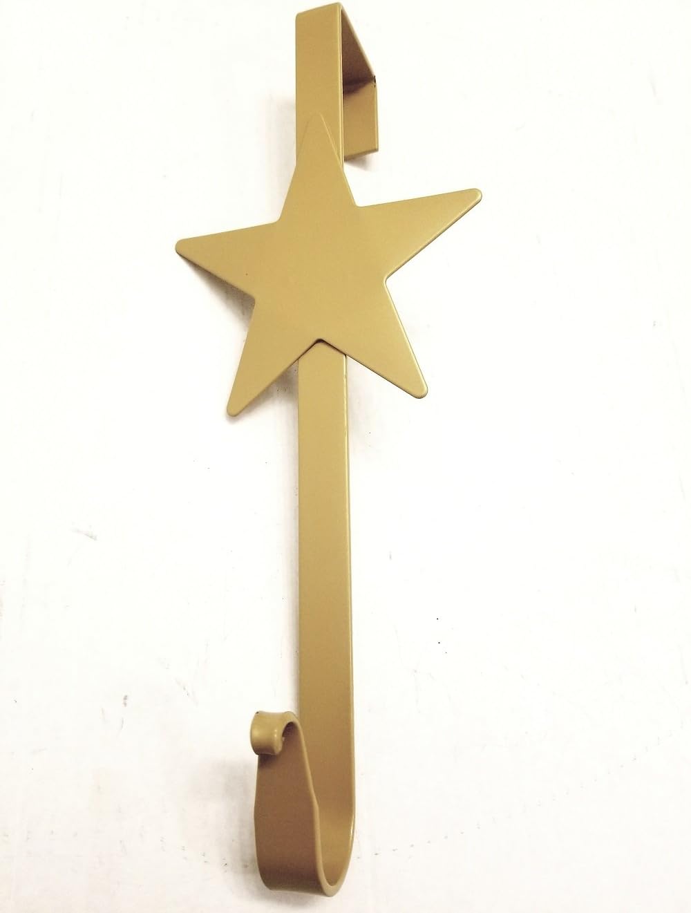 Wreath Hangers - Wrought Iron Star Wreath Hanger Powder Coated Gold Finish - Hand Made By Amish