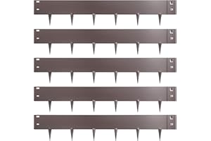 TMEE Landscape Edging Garden Lawn Edging Border 40 inch Strips, 7 inch Depth Hammer in Metal Edging for Landscaping, Backyard/Lawn/Garden/Playground, 5 Pack