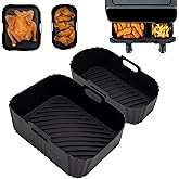 Silicone Air Fryer Liners for TFAL and Philips Dual Basket 5.2L/3.1L, Reusable Accessories for T-fal Dual Easy Fry XL 8.7Qt, 