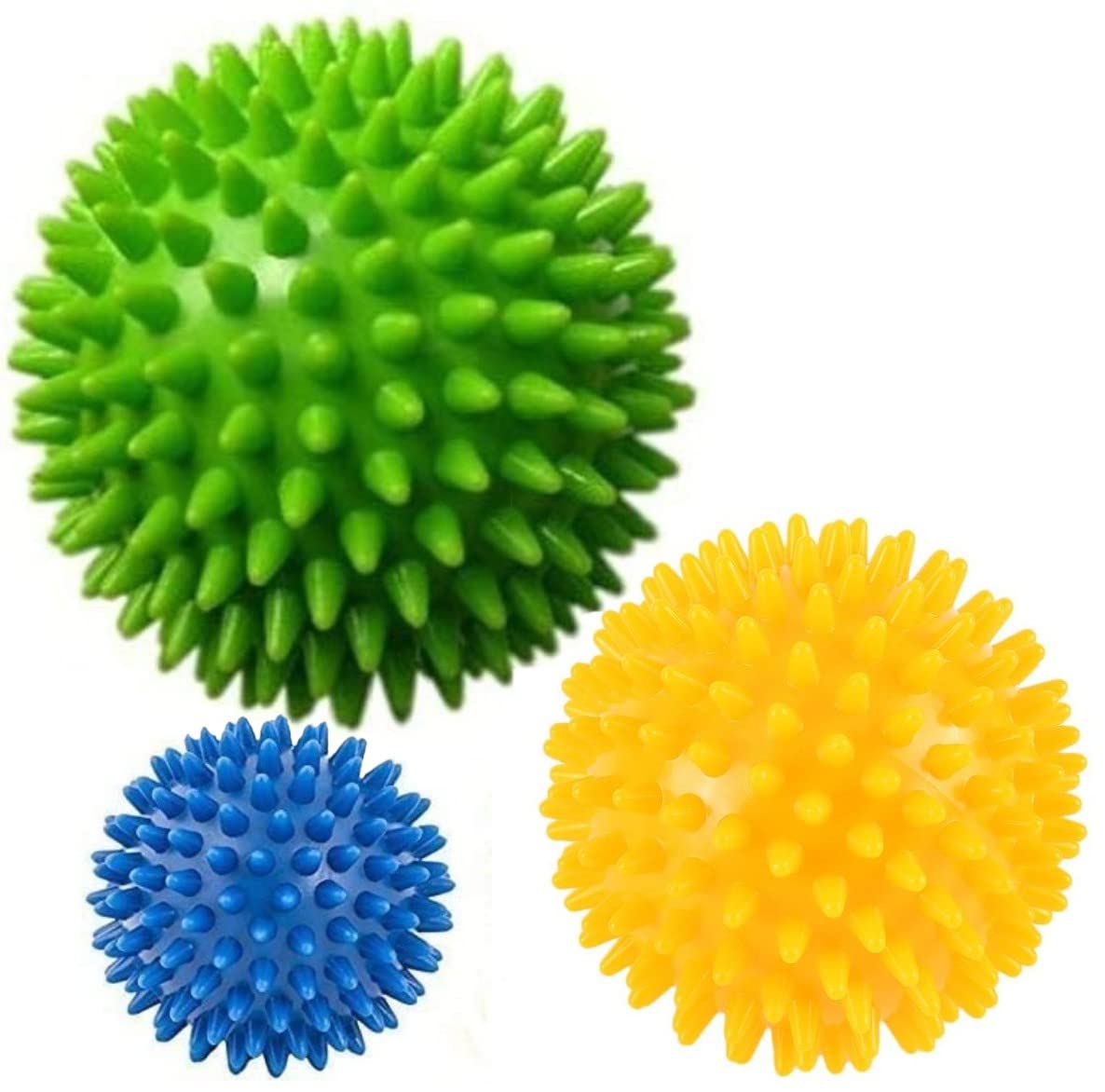 3 x Spiky Massage Balls - fine-toned® Extra Firm Plus Free Exercise Instruction Chart