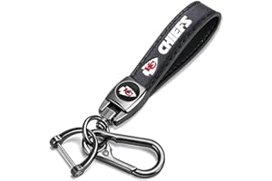 ADEADE Genuine Leather Keychain, Key Chain Accessories with Hook and Loop Keyring for Football Fans Gifts for Men and Women