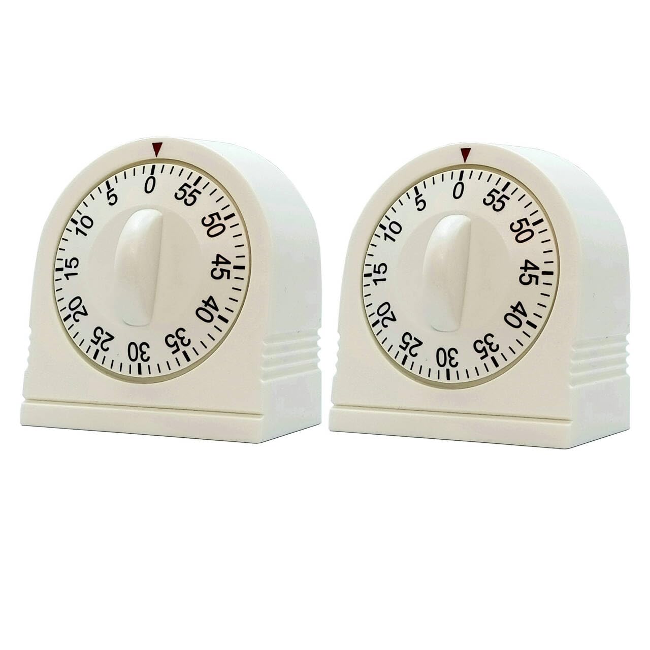 Photo 1 of 60 Minute Wind Up Timer, Visual Mechanical Timer with Loud Alarm, Manual Countdown Timers for Classroom, Home, Study and Cooking (2 Pack)