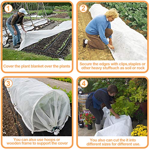 Plant Covers Freeze Protection, 10 ft x 30 ft Reusable Floating Row