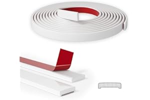 Elvone 33 FT Peel and Stick Trim，Vinyl Tile Trim Edging，Flexible Adhesive Wall Molding for Kitchen Backsplash, Mirror Frame, Wall Tile Edges, Wardrobe and Cabinet in Bright White