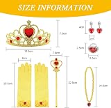 Vicloon Princess Belle Costume Dress 9Pcs Kids Dress Up Set Yellow Crown Wand view 5