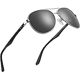 ZENOTTIC Polarized Aviator Sunglasses for Men Carbon Fiber Temple Pilot Sun Glasses with Mirrored Lens UV Protection