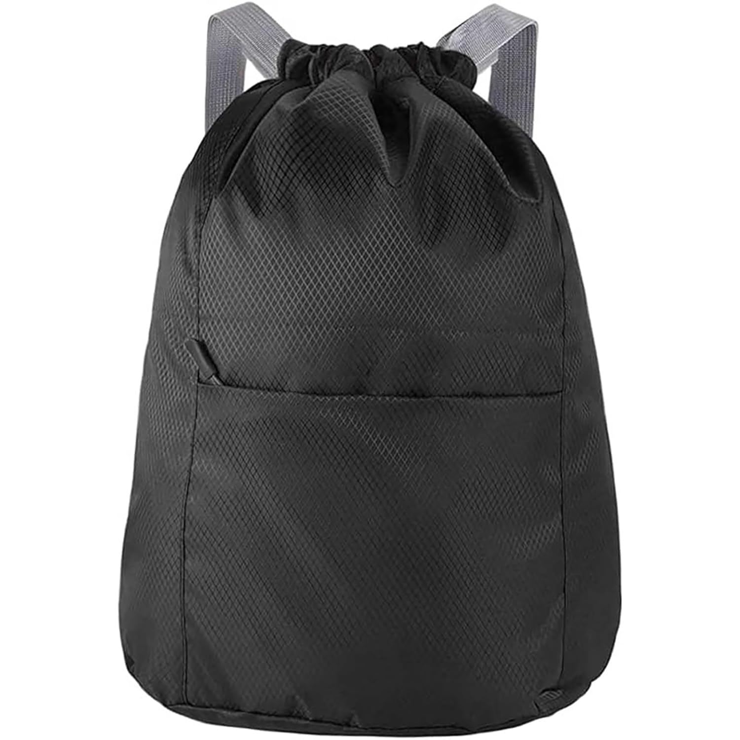 SHENGRUI Drawstring Bag Waterproof Swim PE Bag Unisex Large Sports String Backpack Oxford Fabric Gym Sack for School Travel Swimming Holidays Climbing Hiking (45 * 30,Black)