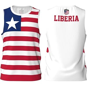 Btosyao Liberia Flag Basketball Jersey Sports Jerseys for Men Running Fitness Training Sleeveless T Shirt