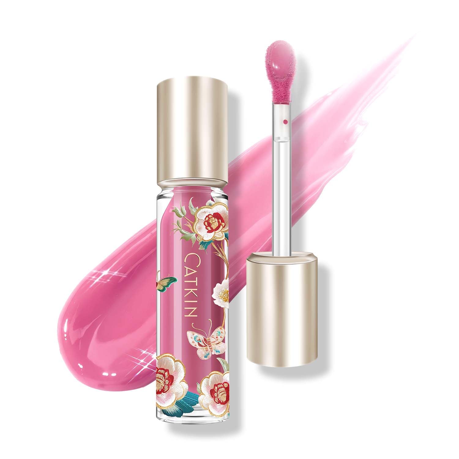 Photo 1 of CATKIN Lip Plumper Gloss, Tinted Lip Serum with Hyaluronic Acid & Jojoba Oil, Non-sticky Volumizing Hydrating Formula for a High Shine Maximum 3D Look, Plump & Soft Lips 0.12 Fl Oz-C10 Amethyst Planet