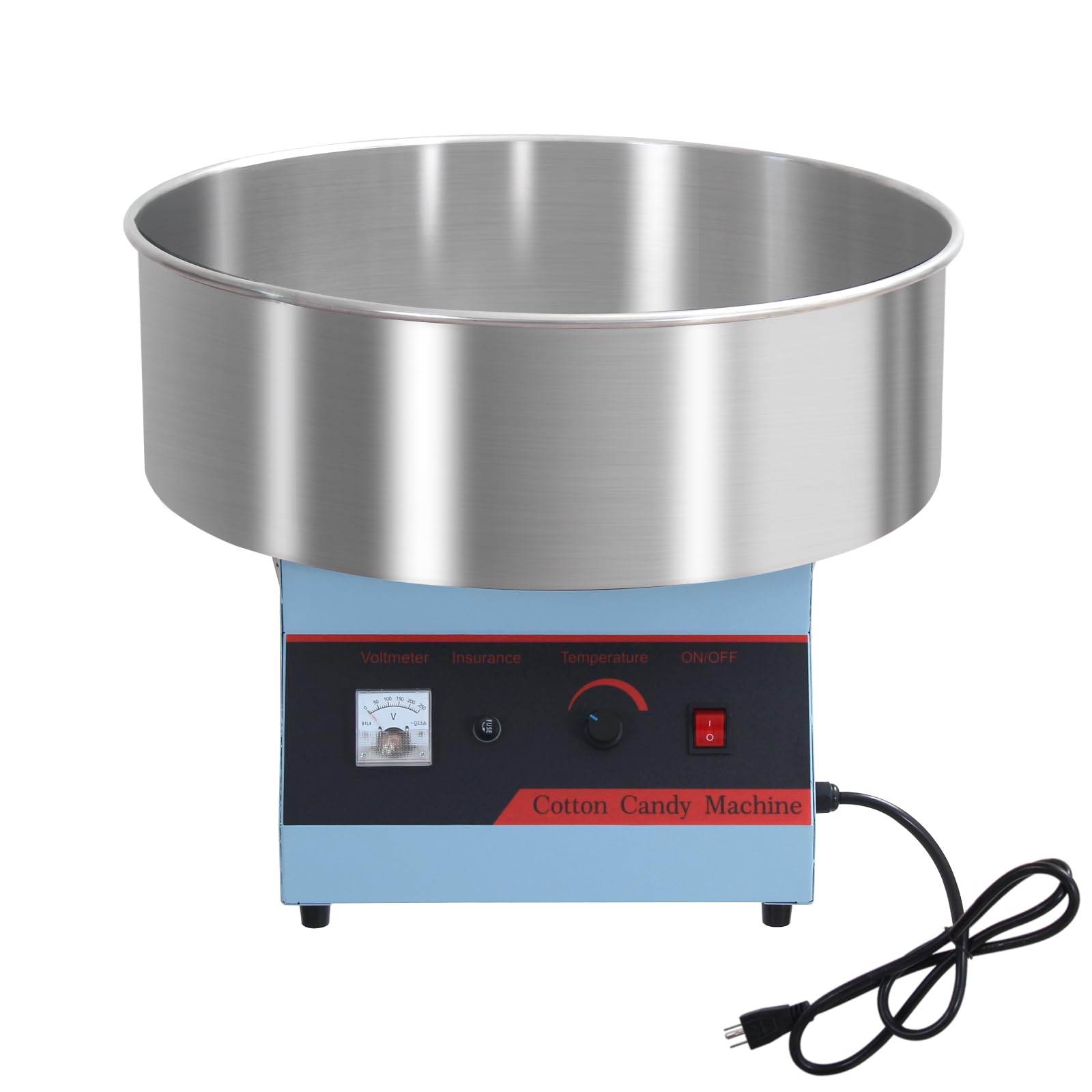 Photo 1 of 1050W Electric Cotton Candy Machine Floss Maker with Stainless Steel Bowl, Sugar Scoop for Family and Various Party (Blue)