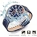 Minifocus Men's Quartz Watches Leather Straps Fashion Function Wristwatch Sapphire Blue