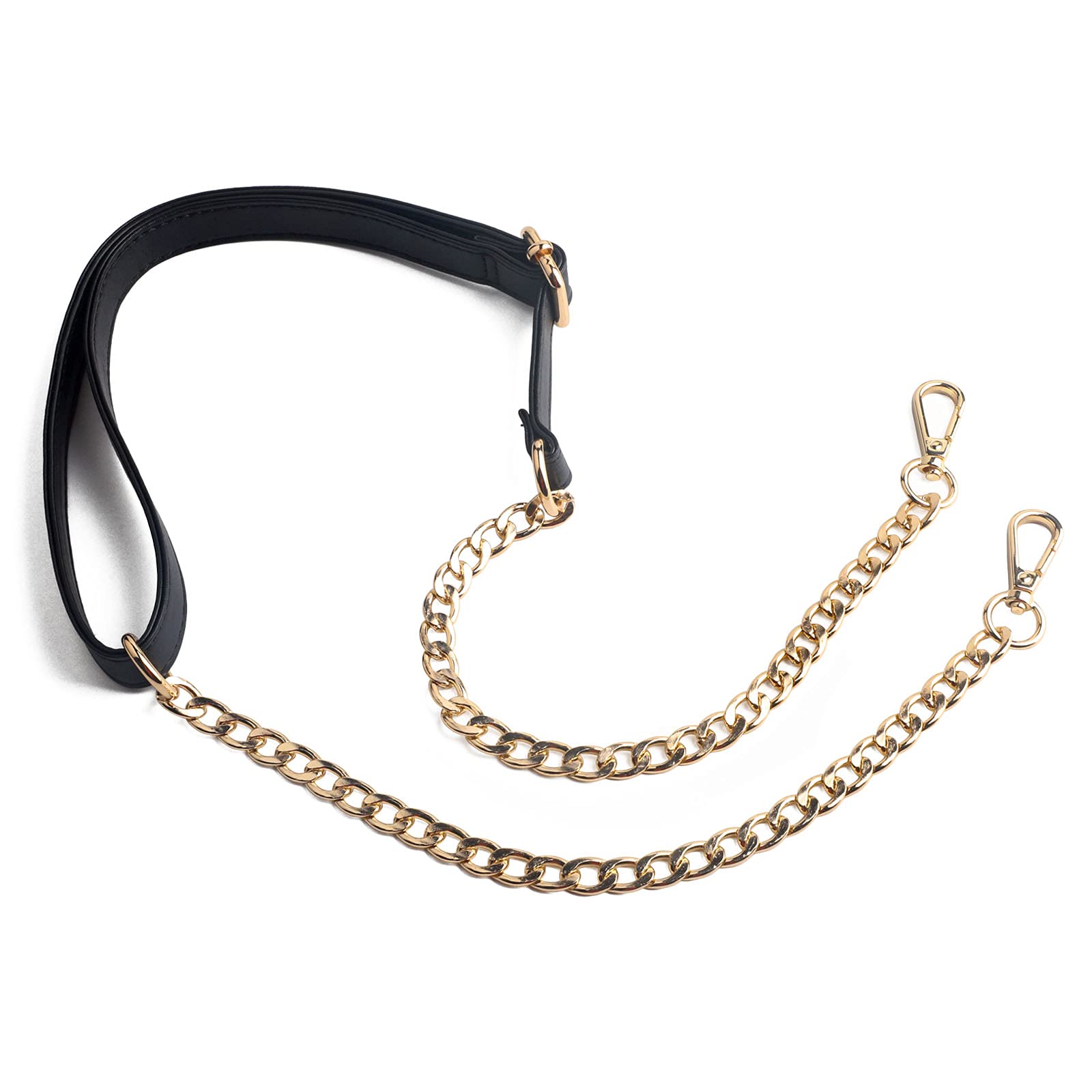 BEAULEGAN Handbag Chain Strap Adjustable - Replacement for Shoulder Crossbody Bag, 140 cm Long (Black/Gold)