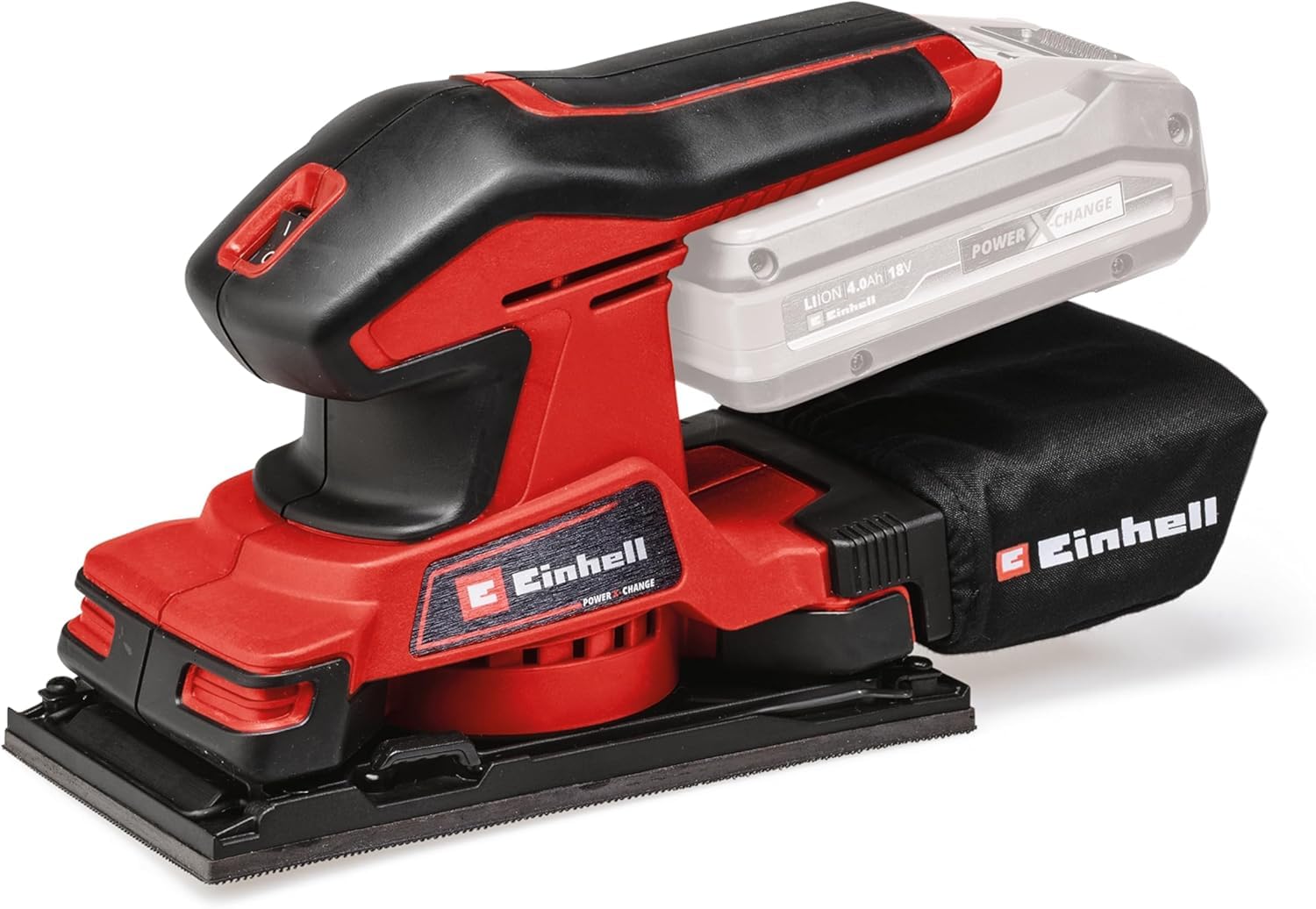 Einhell Cordless 1/3 Sheet Orbital Sander 18V Power X-Change, Electric Sander for Wood, Plaster and Metal, Includes 1 x Sanding Sheet. with Dust Collection, Without Battery TE-OS 18/187 Li Solo