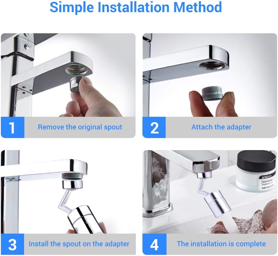 360 Degree Swivel Sink Faucet Aerator Big Angle 2.5 GPM Large Flow